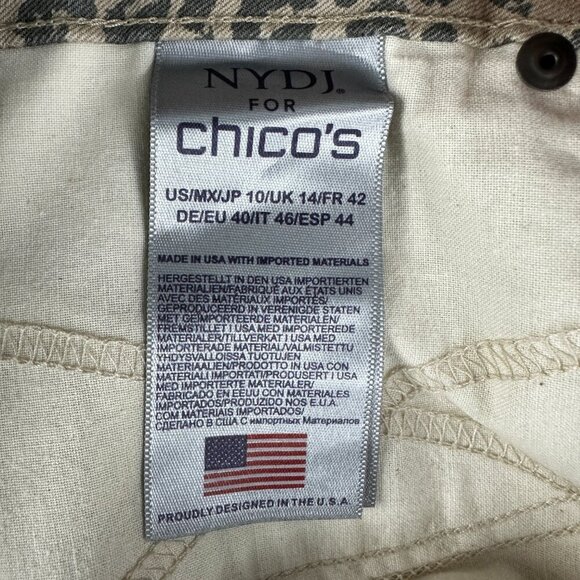 NYDJ Not Your Daughters Jeans For Chicos Womens 10 Skinny Ankle Leopard NEW - Picture 10 of 10